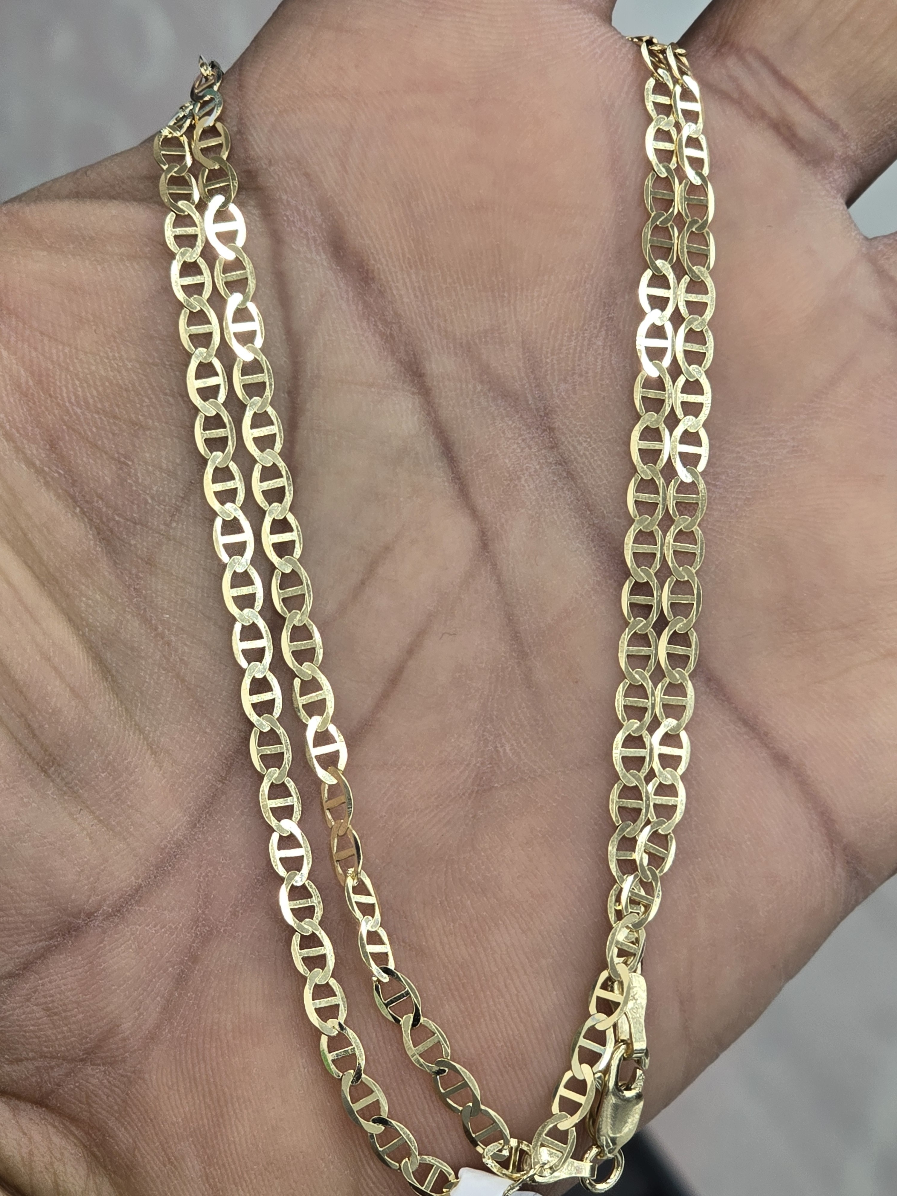 14kt Real Gold Gucci Style Mariner Chain 3.2 Mm 20 Inch